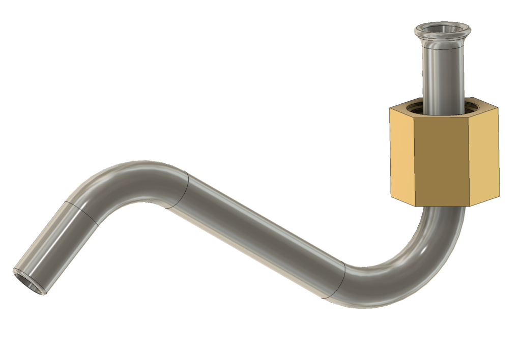 Heat Riser tube for Ford 400 engine 3D modeled for Additive Manufacturing by West Texas 3D